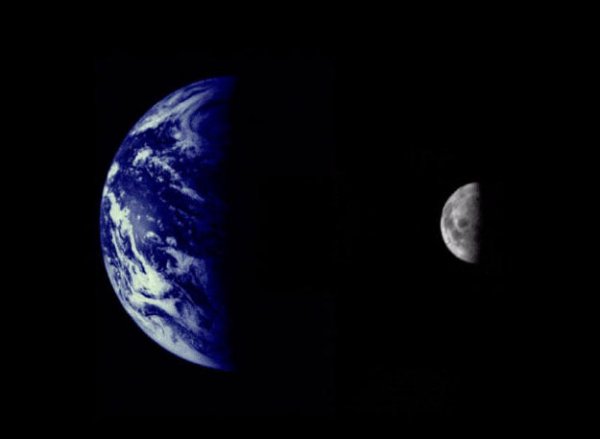 Erde und Mond